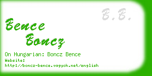 bence boncz business card